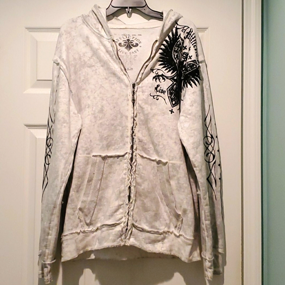 Men's Affliction brand zip up hoodie